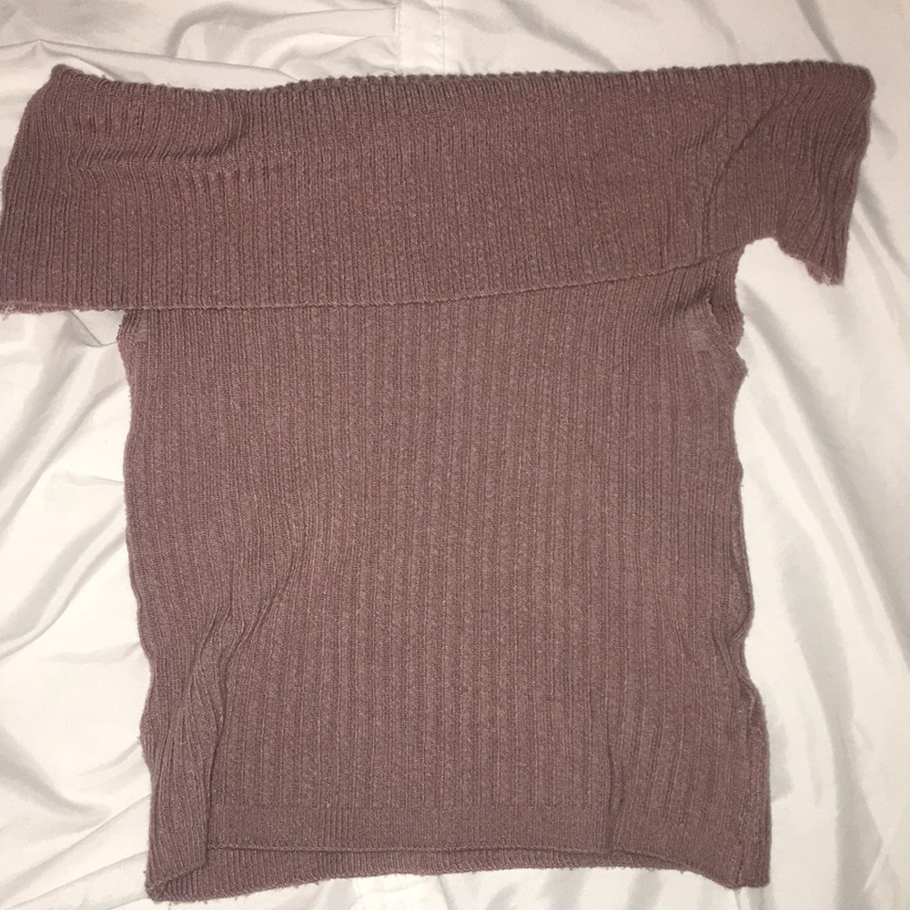 Fold over cropped sweater- tube top